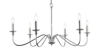 Elegant Lighting - LD5006D36PN - Six Lights Chandelier - Rohan - Polished Nickel