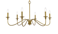Elegant Lighting - LD5006D36BR - Six Lights Chandelier - Rohan - Brass