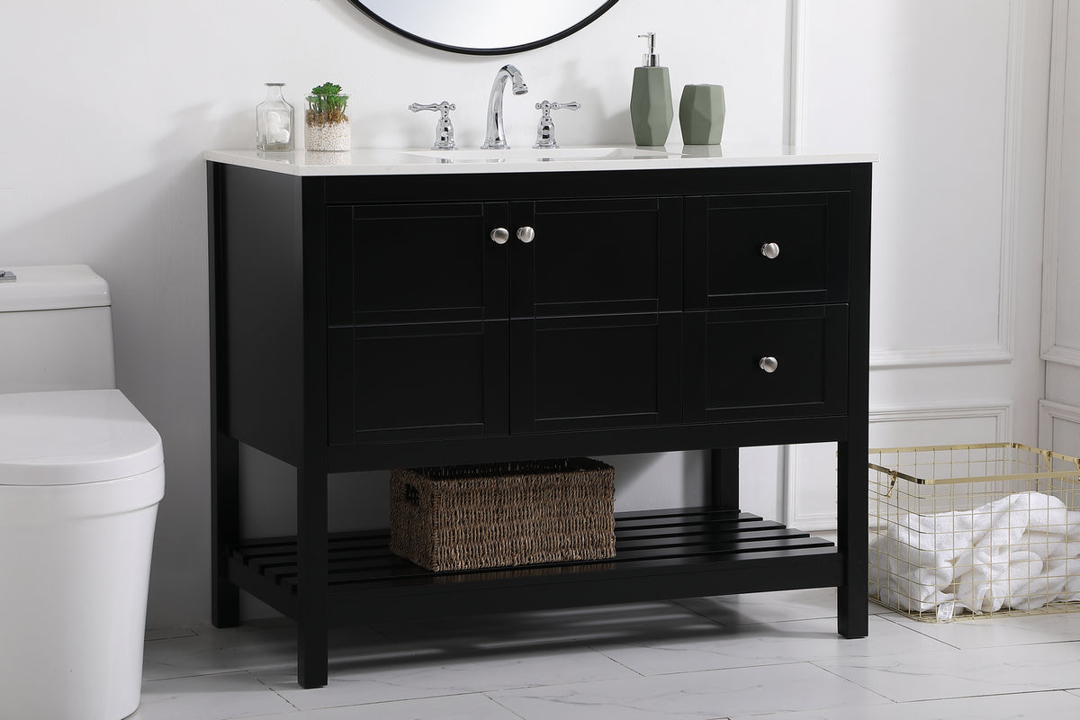 Elegant Lighting - VF16442BK - Single Bathroom Vanity - Theo - Black