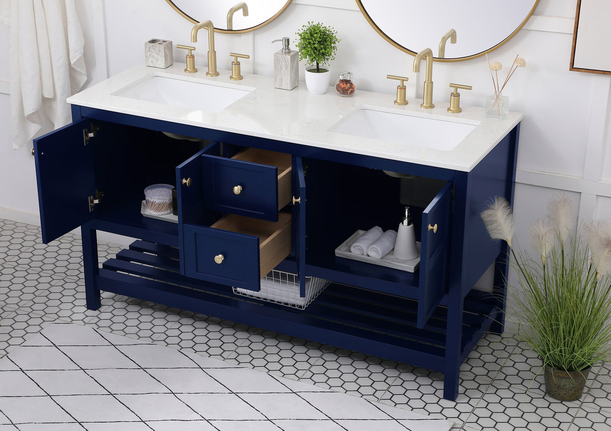 Elegant Lighting - VF16460DBL - Single Bathroom Vanity - Theo - Blue
