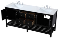 Elegant Lighting - VF16472DBK - Double Bathroom Vanity - Theo - Black