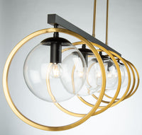 Artcraft Five Light Island Pendant from the Lugano collection in Black & Vintage Brass finish