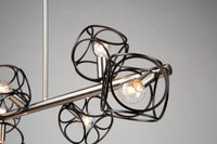 Artcraft - AC11567NB - Six Light Island Pendant - Sorrento - Matte Black & Satin Nickel