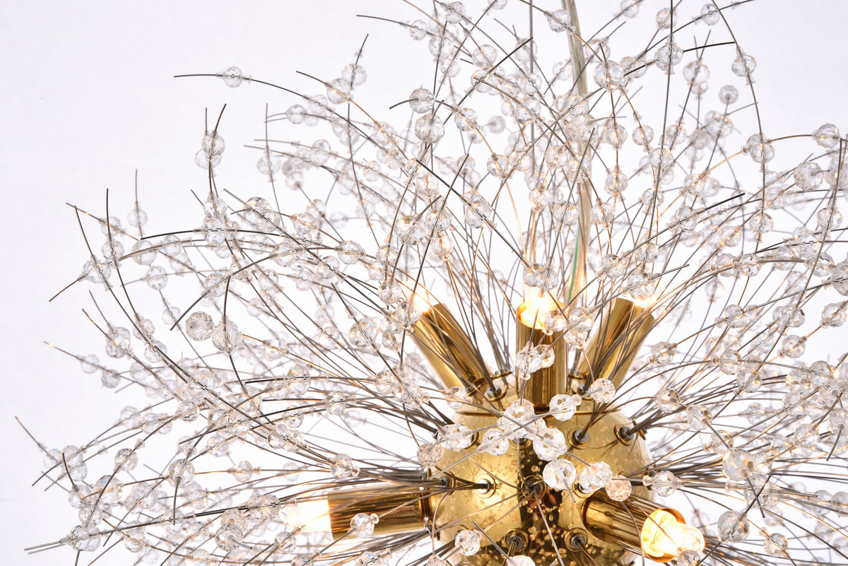 Elegant Lighting - 3507D18G - Nine Light Pendant - Solace - Gold
