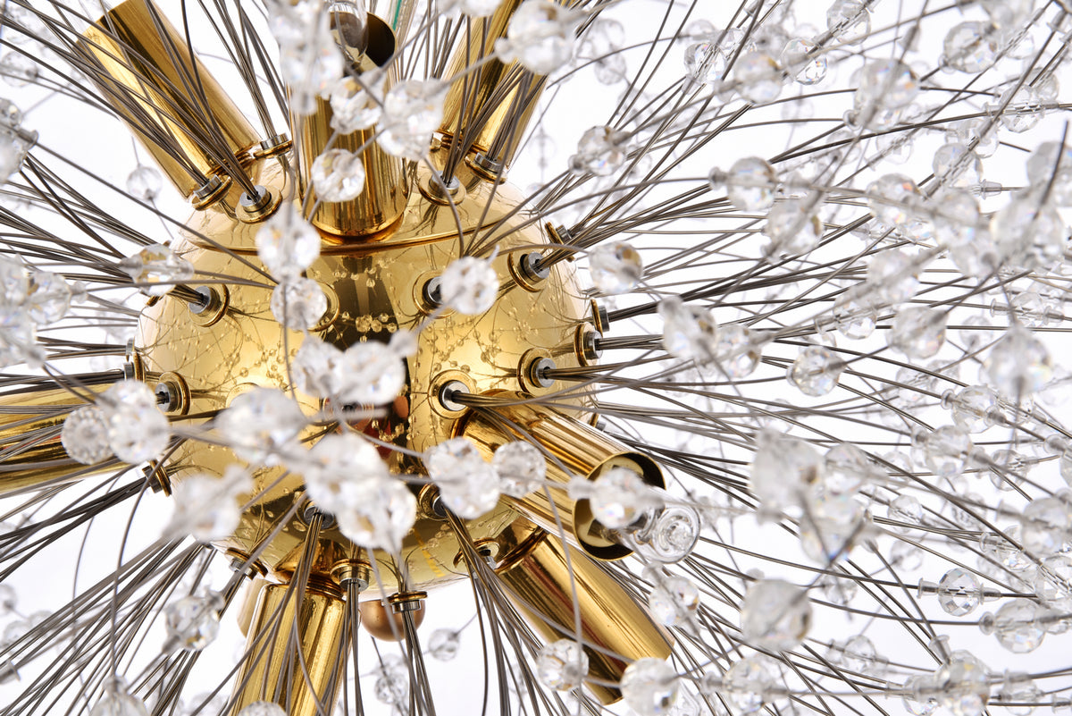 Elegant Lighting - 3507D18G - Nine Light Pendant - Solace - Gold
