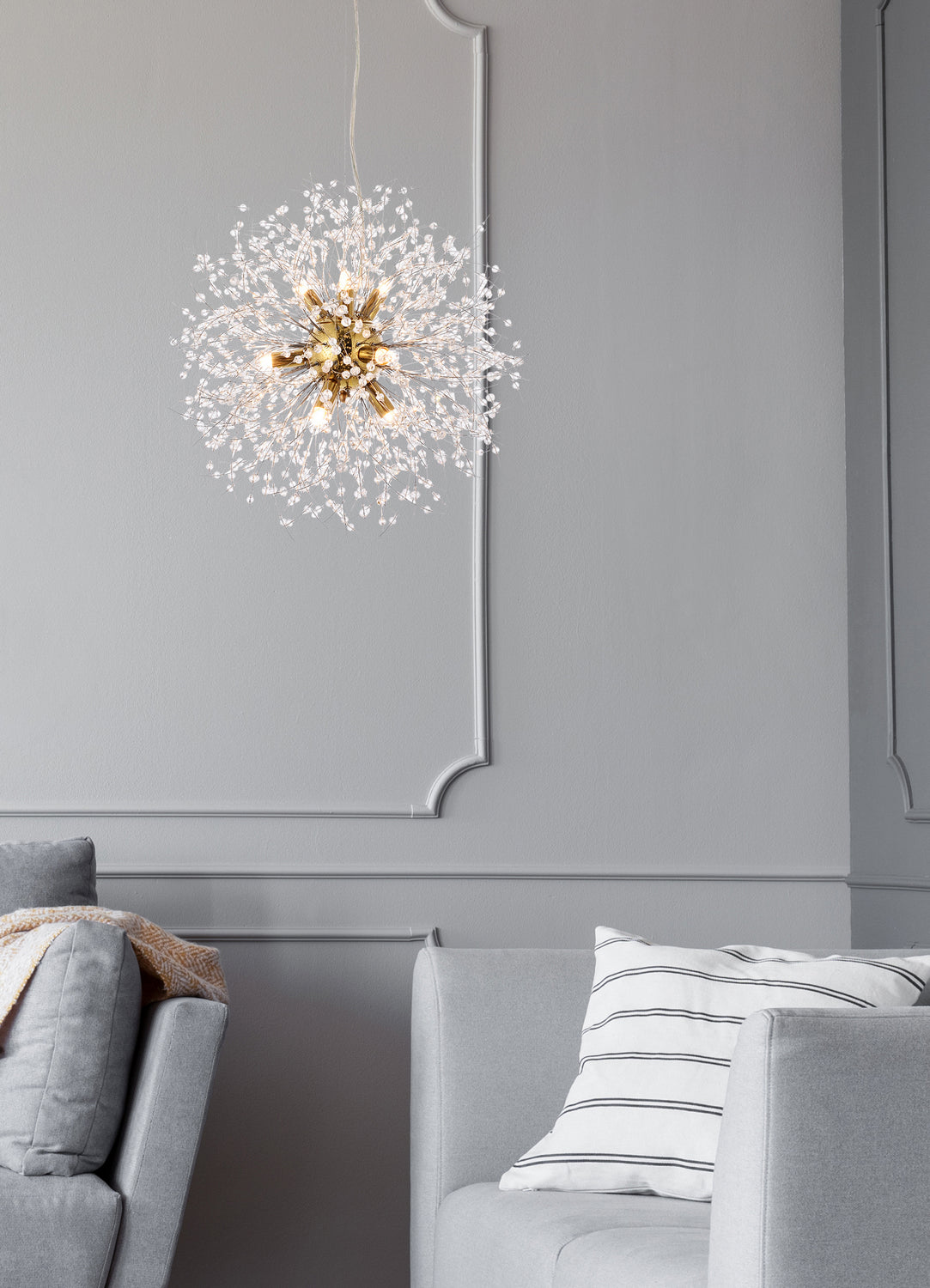 Elegant Lighting - 3507D18G - Nine Light Pendant - Solace - Gold
