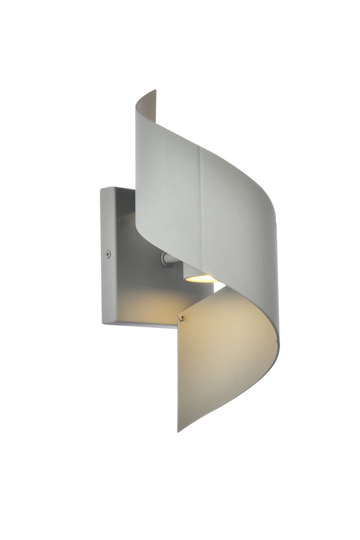 Elegant Lighting LED Outdoor Wall Lamp from the Raine collection in Silver finish