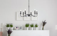 Elegant Lighting - LD5056D30MB - Six Light Chandelier - Rohan - Matte Black