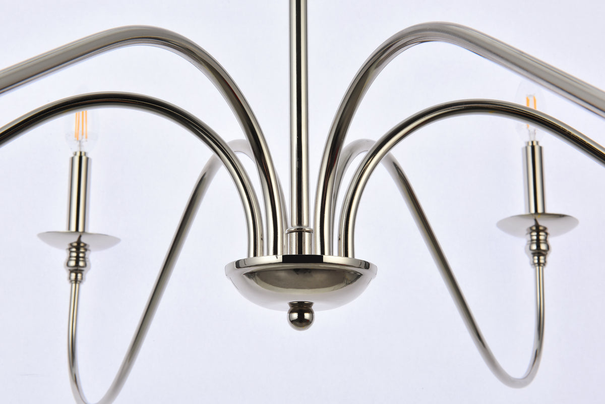 Elegant Lighting - LD5056D42PN - Six Light Chandelier - Rohan - Polished Nickel