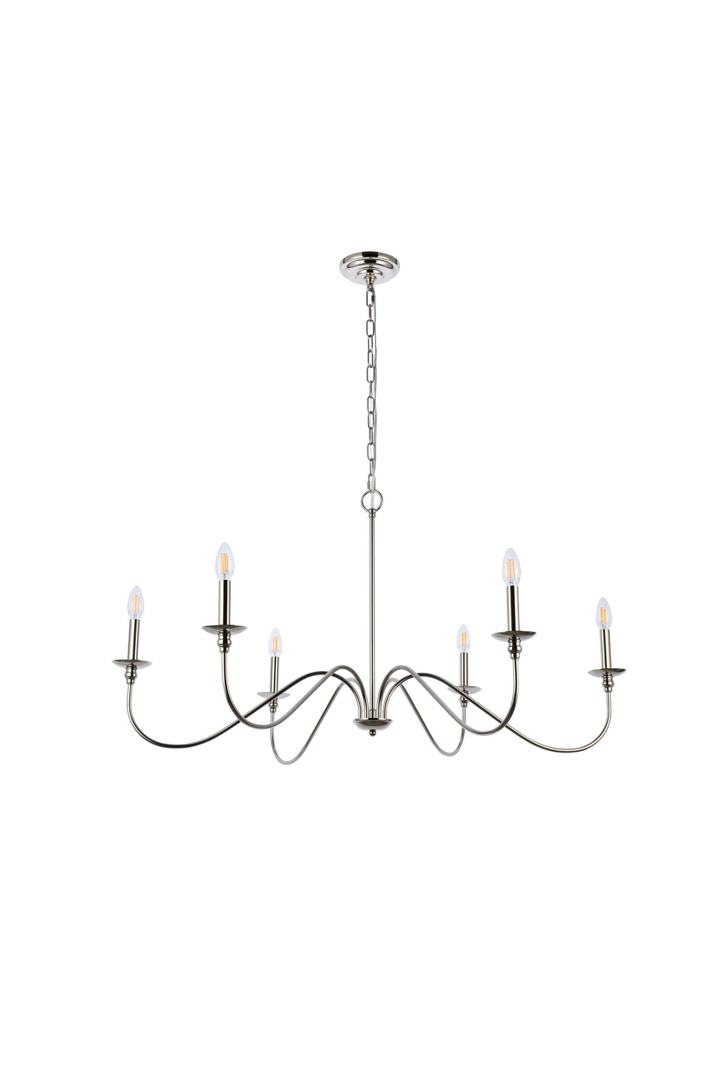 Elegant Lighting - LD5056D42PN - Six Light Chandelier - Rohan - Polished Nickel