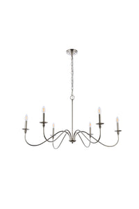 Elegant Lighting - LD5056D42PN - Six Light Chandelier - Rohan - Polished Nickel