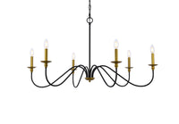 Elegant Lighting - LD5056D42BRB - Six Light Chandelier - Rohan - Brass and Black