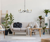 Elegant Lighting - LD5056D42BRB - Six Light Chandelier - Rohan - Brass and Black