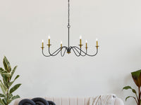 Elegant Lighting - LD5056D42BRB - Six Light Chandelier - Rohan - Brass and Black