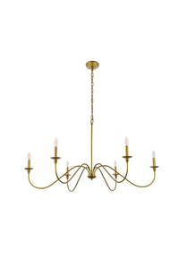 Elegant Lighting - LD5056D48BR - Six Light Chandelier - Rohan - Brass