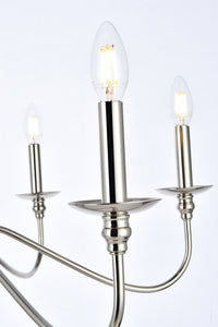 Elegant Lighting - LD5056D48PN - Six Light Chandelier - Rohan - Polished Nickel