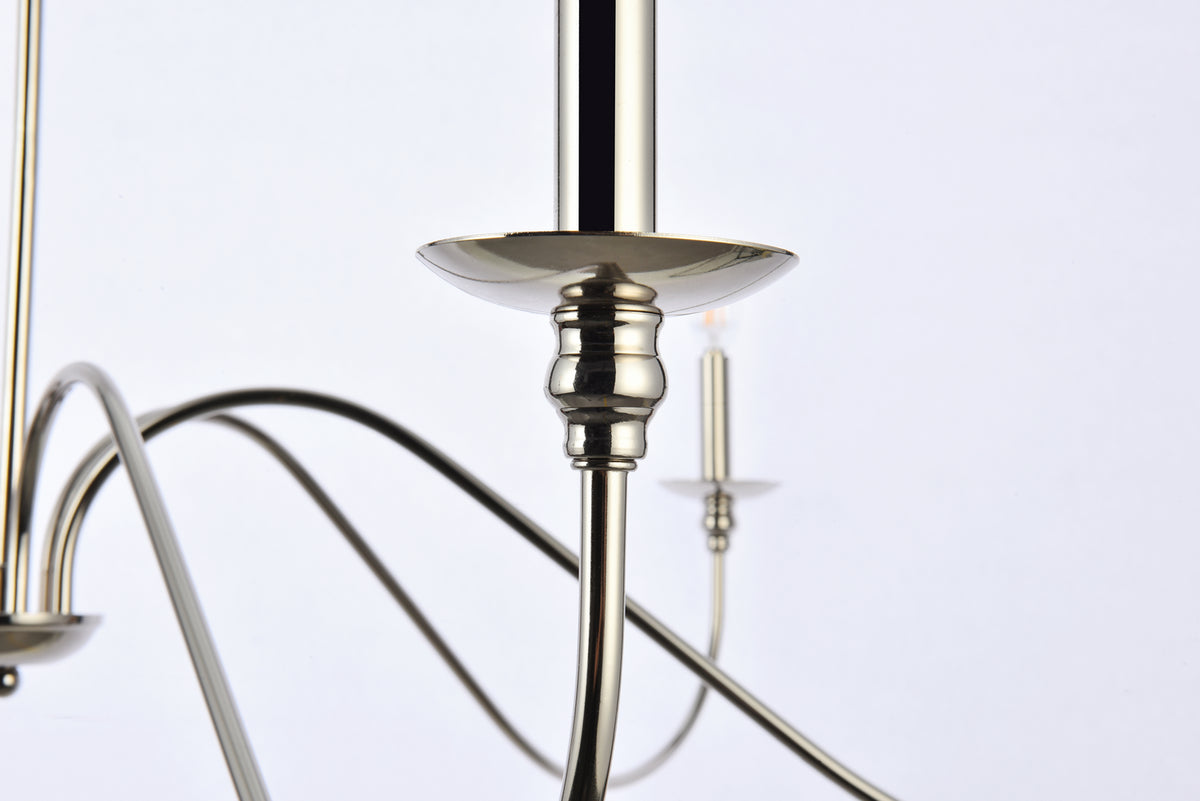 Elegant Lighting - LD5056D48PN - Six Light Chandelier - Rohan - Polished Nickel