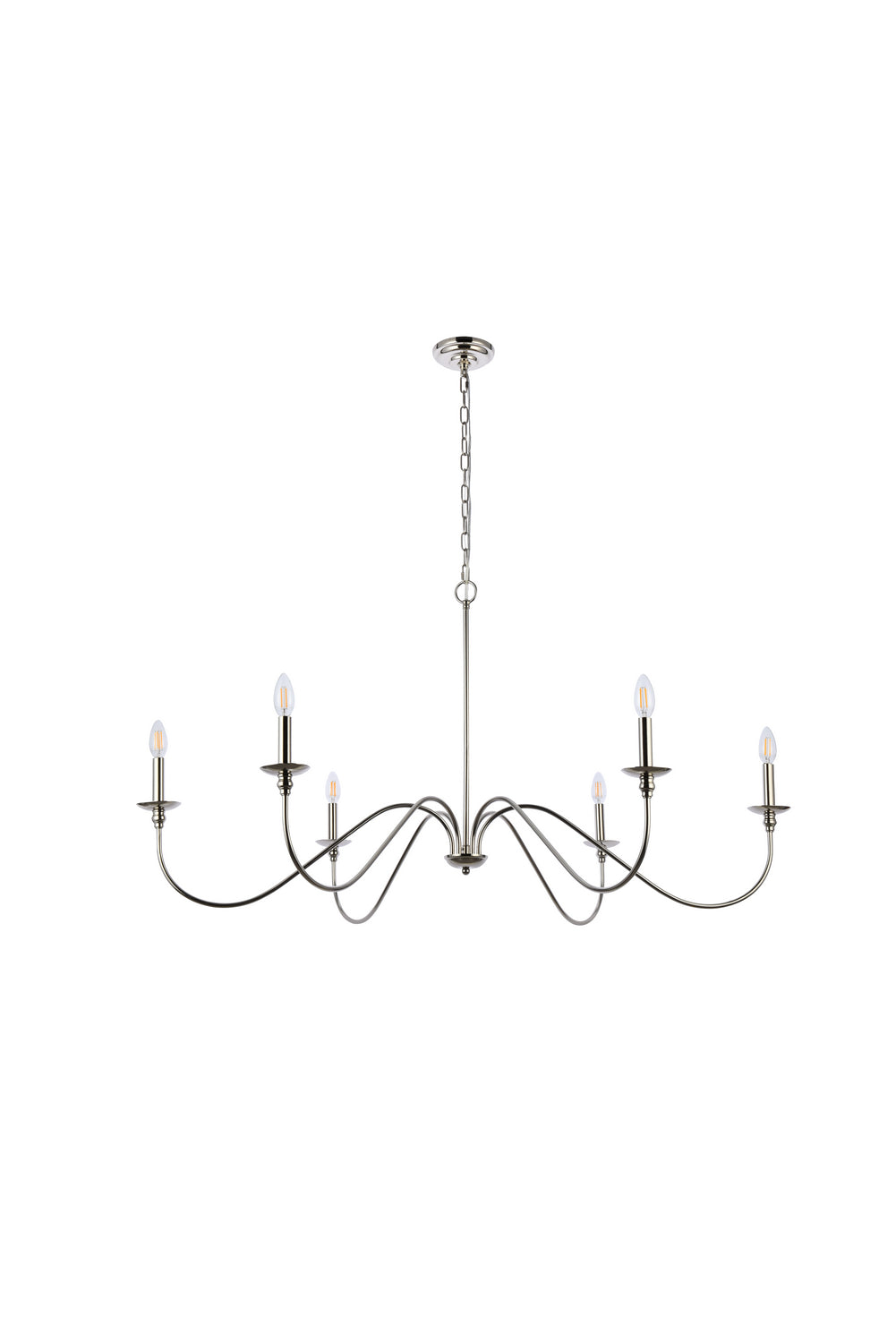 Elegant Lighting - LD5056D48PN - Six Light Chandelier - Rohan - Polished Nickel