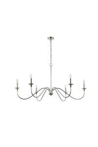 Elegant Lighting - LD5056D48PN - Six Light Chandelier - Rohan - Polished Nickel