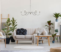 Elegant Lighting - LD5056D48PN - Six Light Chandelier - Rohan - Polished Nickel