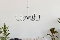 Elegant Lighting - LD5056D48MB - Six Light Chandelier - Rohan - Matte Black