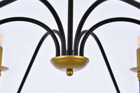 Elegant Lighting - LD5056D48BRB - Six Light Chandelier - Rohan - Brass and Black