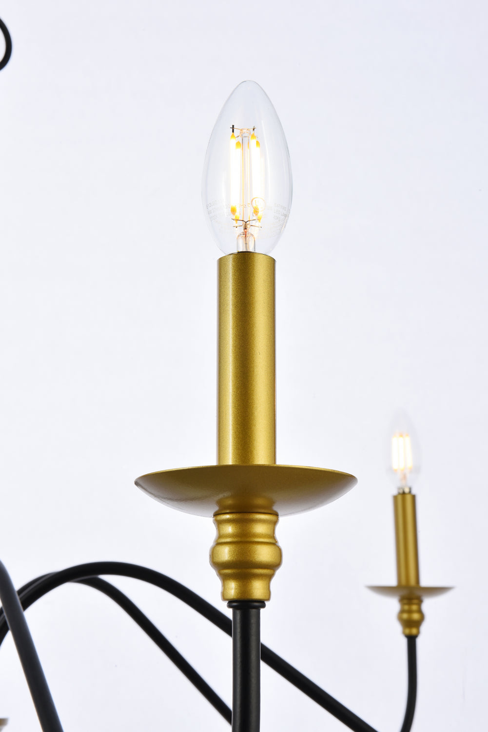 Elegant Lighting - LD5056D48BRB - Six Light Chandelier - Rohan - Brass and Black
