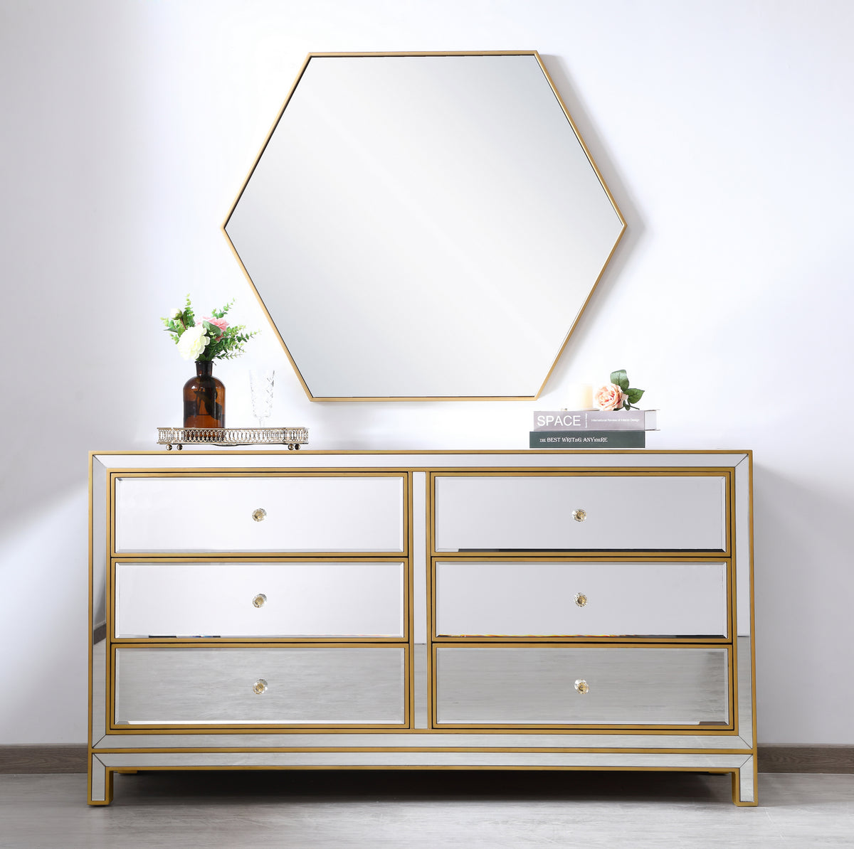 Elegant Lighting - MF72036G - Dresser - REFLEXION - Antique gold