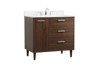 Elegant Lighting - VF47036MWT-BS - Vanity Sink Set - Baldwin - Walnut