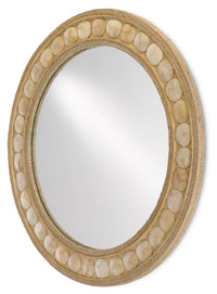 Currey and Company Mirror from the Buko collection in Straw/Natural Abaca Rope/Coco Shell/Mirror finish