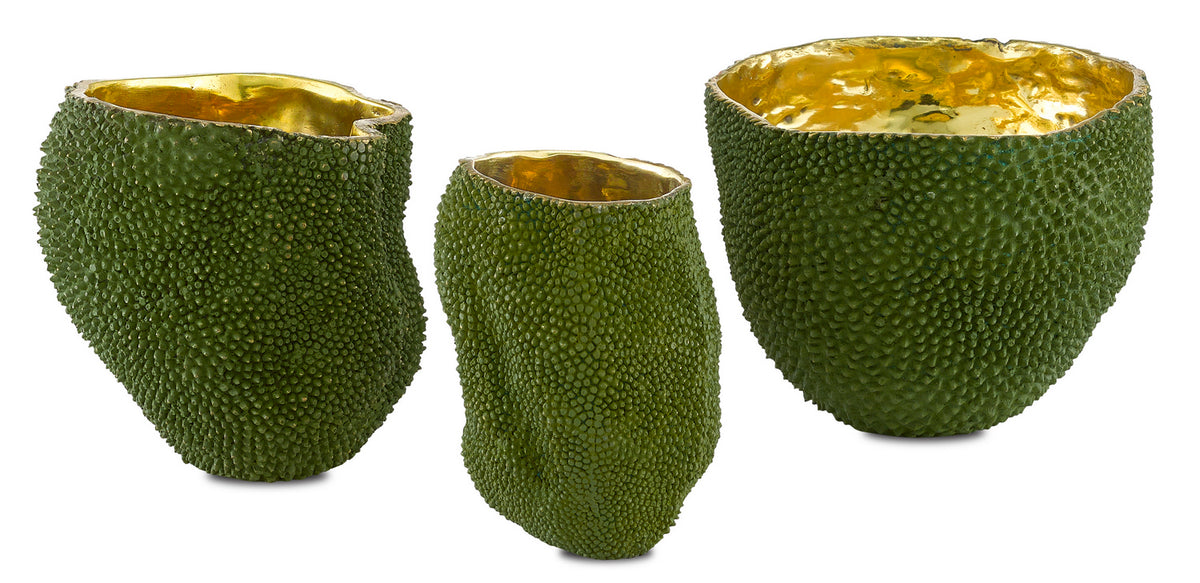 Currey and Company - 1200-0287 - Vase - Jackfruit Collection - Green/Gold
