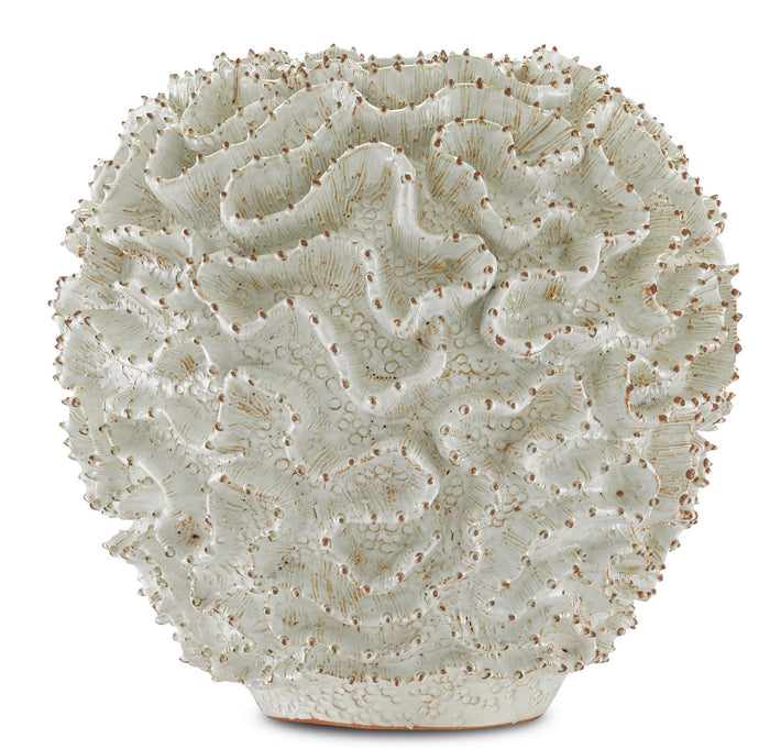 Currey and Company Vase from the Swirl collection in White/Gold finish