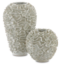 Currey and Company - 1200-0296 - Vase - Swirl Collection - White/Gold