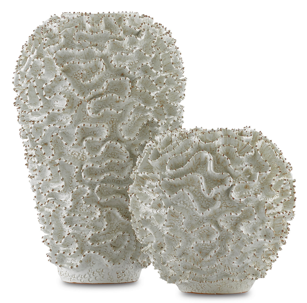 Currey and Company - 1200-0296 - Vase - Swirl Collection - White/Gold