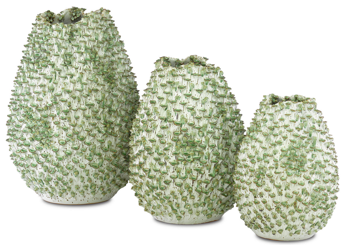 Currey and Company - 1200-0301 - Vase - Milione Collection - White/Green