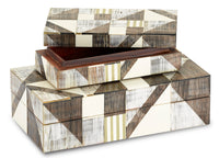 Currey and Company - 1200-0370 - Boxes Set of 2 - Modernist Collection - Gray/Natural