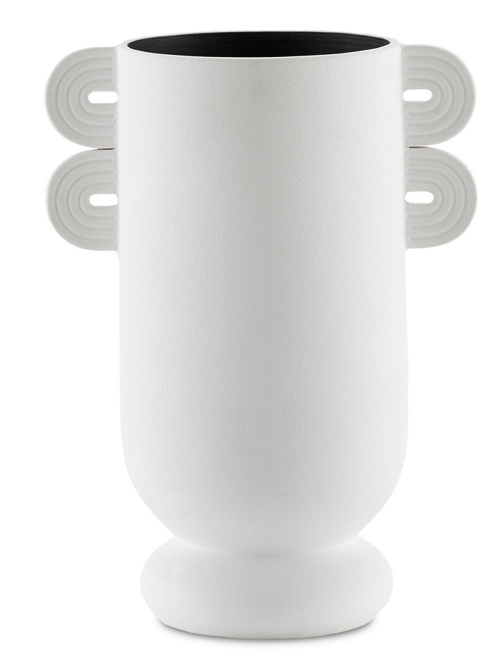 Currey and Company Vase from the Happy collection in Textured White finish