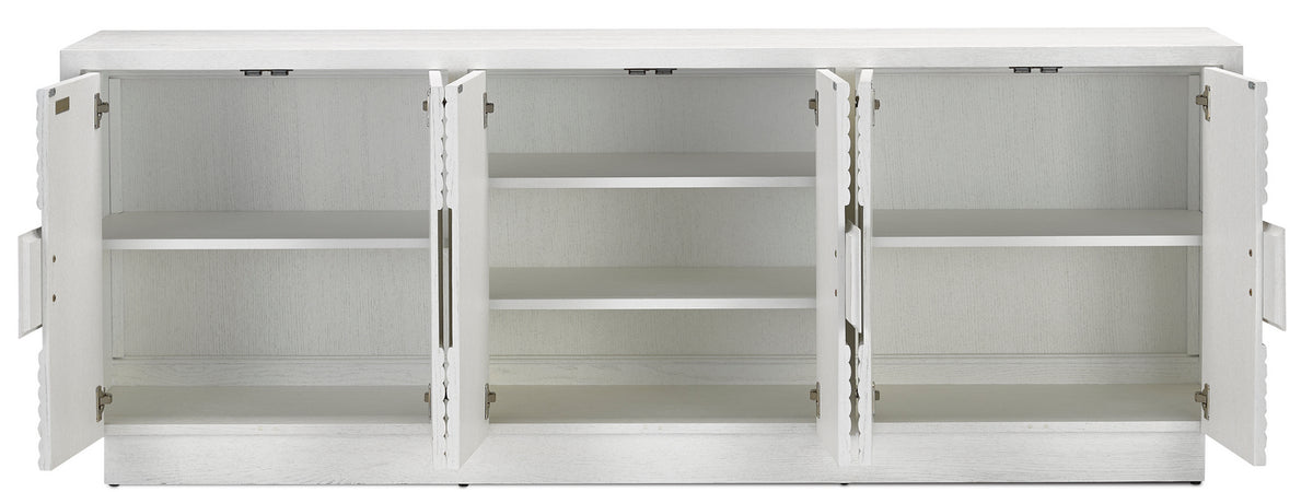 Currey and Company - 3000-0152 - Credenza - Morombe Collection - Cerused White