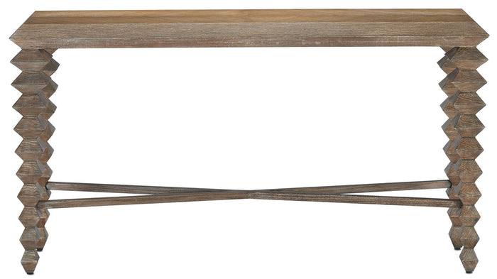 Currey and Company Console Table from the Saranya collection in Light Pepper finish