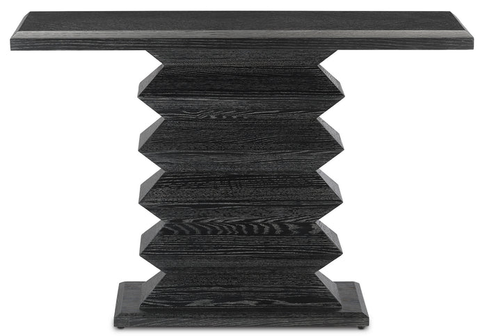 Currey and Company Console Table from the Sayan collection in Cerused Black finish