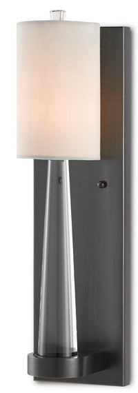 Currey and Company - 5000-0176 - One Light Wall Sconce - Junia - Clear/Oil Rubbed Bronze