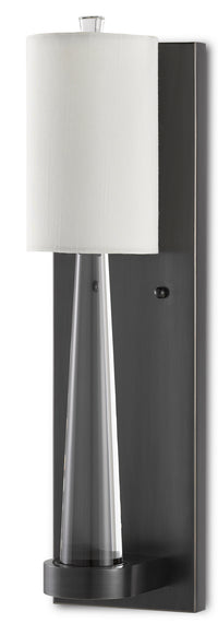Currey and Company - 5000-0176 - One Light Wall Sconce - Junia - Clear/Oil Rubbed Bronze