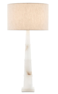Currey and Company - 6000-0595 - One Light Table Lamp - Alabastro White Table Lamp - Alabaster/Polished Nickel