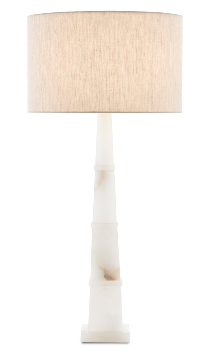 Currey and Company - 6000-0595 - One Light Table Lamp - Alabastro White Table Lamp - Alabaster/Polished Nickel