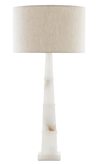 Currey and Company - 6000-0595 - One Light Table Lamp - Alabastro White Table Lamp - Alabaster/Polished Nickel