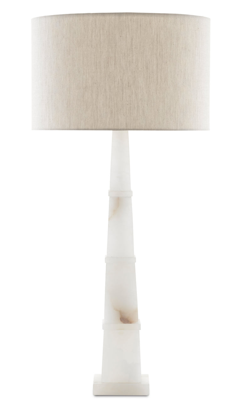 Currey and Company - 6000-0595 - One Light Table Lamp - Alabastro White Table Lamp - Alabaster/Polished Nickel