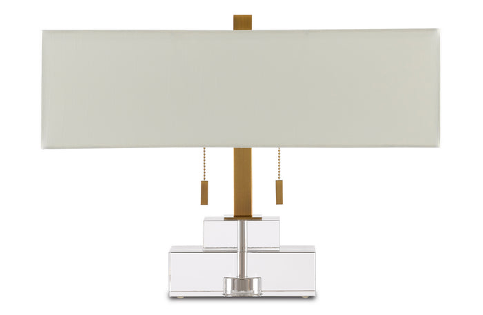 Currey and Company - 6000-0602 - Two Light Table Lamp - Chiara Table Lamp - Clear/Antique Brass