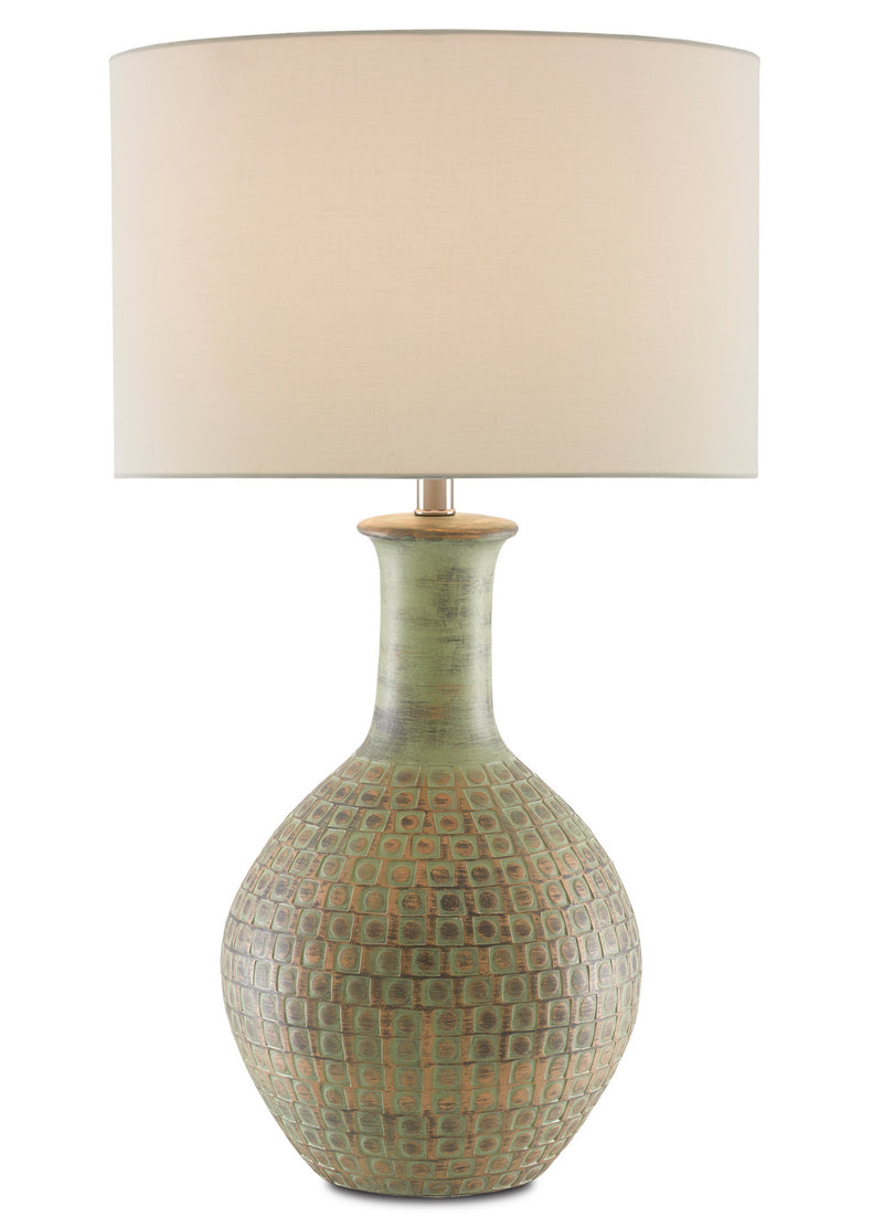Currey and Company - 6000-0611 - One Light Table Lamp - Loro - Dark Moss Green/Gold