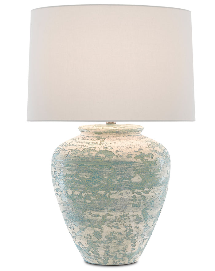 Currey and Company One Light Table Lamp from the Mimi collection in Aqua/Cream finish