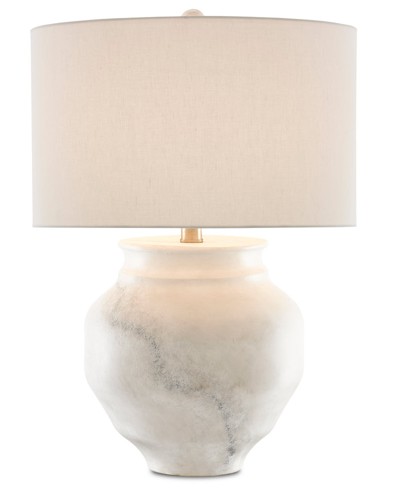 Currey and Company - 6000-0623 - One Light Table Lamp - Kalossi - White/Gray/Contemporary Silver Leaf